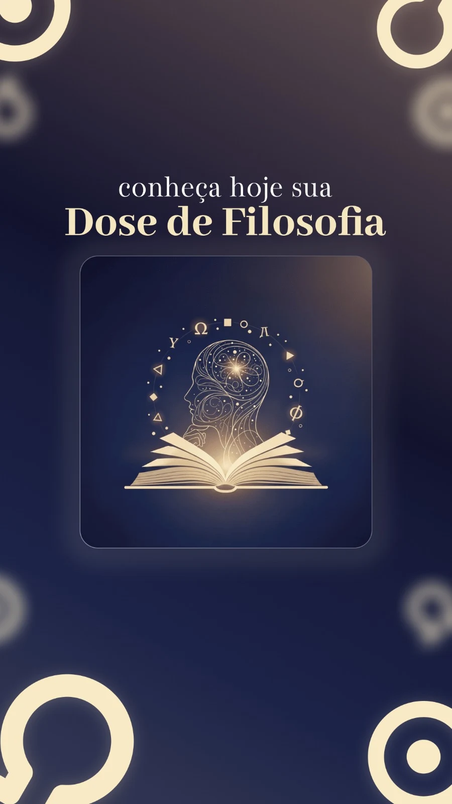 Tela do app Dose de Filosofia exibindo uma citação do dia