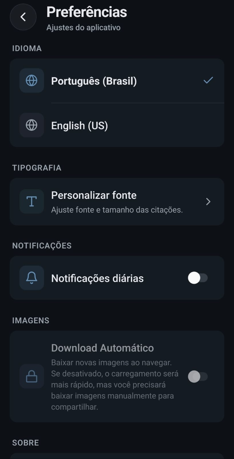 Exemplo de citação com fundo artístico no app Dose de Filosofia